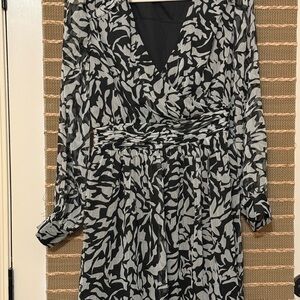 Elegant Black and White Patterned Dress